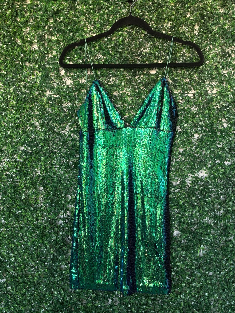 Hot Miami Styles Green Sequin Mini Dress